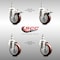 Service Caster 4 Inch 316SS Maroon Polyurethane 1/2 Inch Threaded Stem Caster Lock Brake, 2PK SS316TSTTL20S414-PPUB-MRN-121315-2S2 - alternate 5